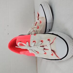 Converse | Junior Girls All Star CTAS Madison White/Hot Punch Low Top Sneakers 3
